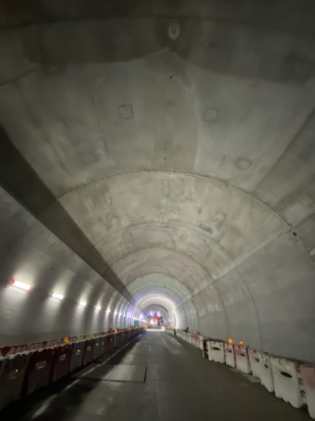 Completed concrete-lined tunnel interior